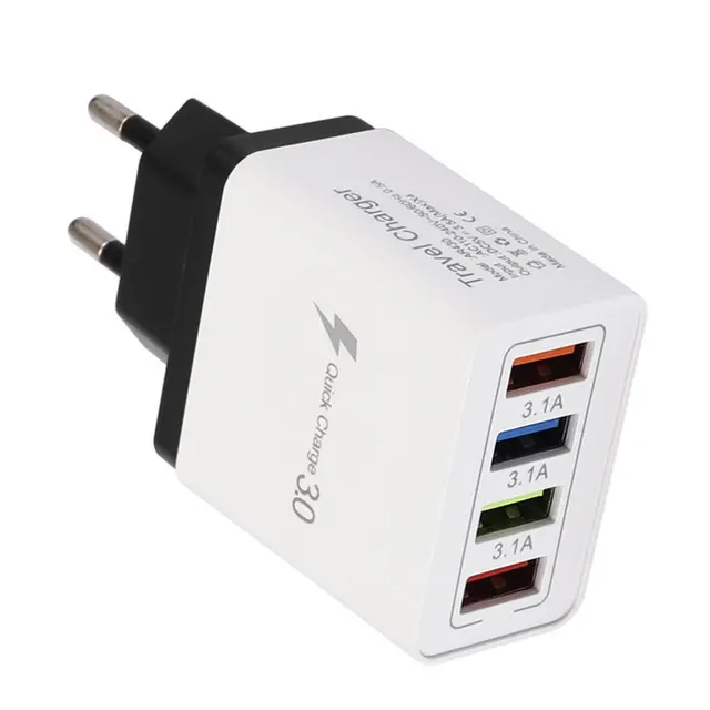 EU/US Plug USB Charger Quick Charge 3.0 For Phone Adapter for Huawei Mate 30 Tablet Portable Wall Mobile Charger Fast Charger white black