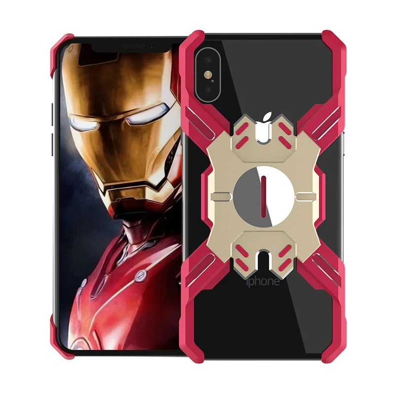 Suntaiho чехол для iPhone 11 Pro XS MAX, металлический противоударный чехол для iPhone 7, 8 Plus, механический чехол Hero - Цвет: Red Gold