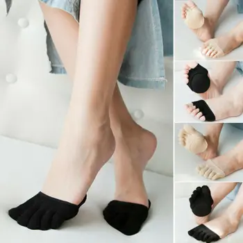 

1 Pair Five Finger Toe Socks Women Girls Low Cut No Show Invisible Ankle Socks Durable Toeless Ankle Grip Pilates Socks