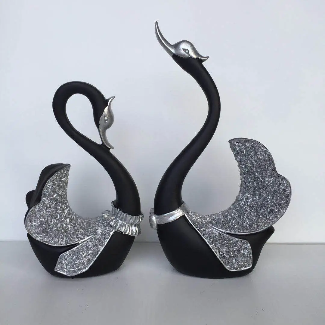 

Swan Decoration Living Room Entrance Home Decoration Northern European-Style Resin Crafts Gift for Wedding