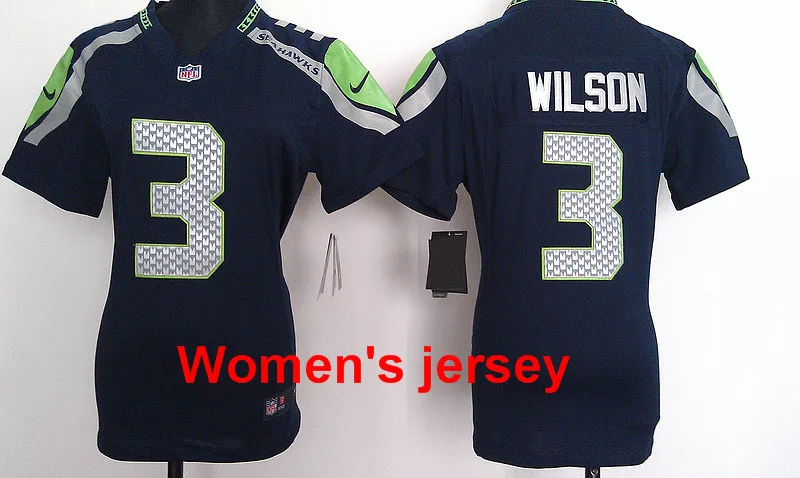 Цвет: желтый A+++ женские сшитые футболки Seattle s ladies 3 Russell Wilsons 11 Percy Harvin 12 Fan 24 Lynch 88 Jimmy Graham - Цвет: Цвет: желтый
