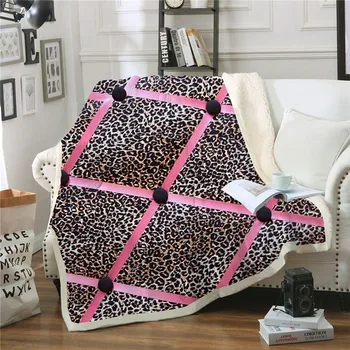 

Fashion Leopard Sherpa Blanket Adult Cover Throw Fleece Blanket 3D Print Home Decoration Bedspread Drop Ship ZOOTOP BEAR