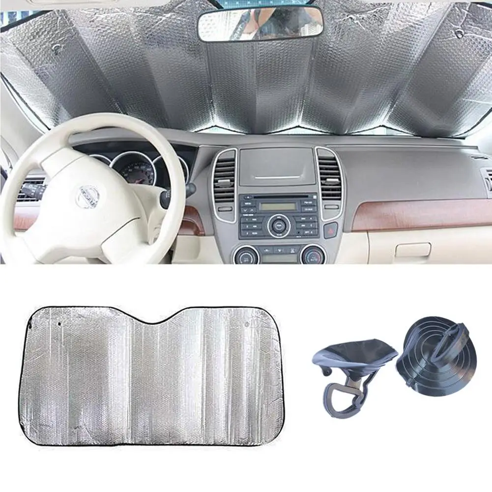 

1pc 140 X 70 Cm Front Car Sunshade Cover Windshield Standard Sun Shade Keeps Vehicle Cool-UV Ray Protector Sunshades