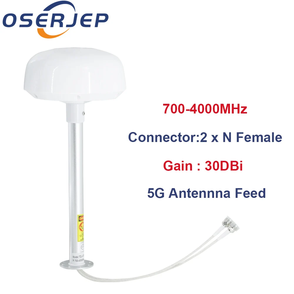 5g Mimo Antenna Feed 698-4000MHz 2G 3G 4G 5G LTE Outdoor 2X30dBi External 2 X N Female Connector | Мобильные телефоны и