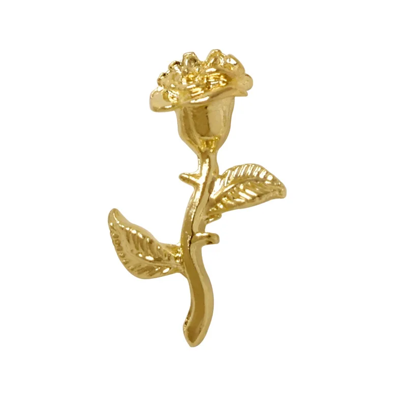 10Pcs 3D Rose Nail Art Ornament DIY Craft For Acrylic Nail Decoration Gold/Silver 7 Unique Shapes Flower DIY Charms Jewelry 6