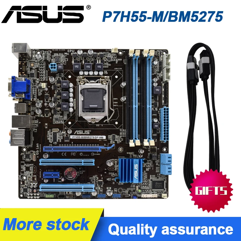 ASUS P7H55 M/BM5275/DP_MB Материнская плата Socket LGA 1156 DDR3 для i3 i5 i7 cpu 16GB H55 PC б/у системная