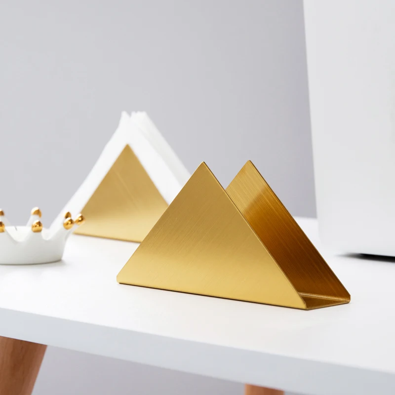 Black Gold Stainless Steel Triangle Napkin Tissue Holder Cafe Hotel Dining Table Paper Towel Storage Rack Desktop Home Decoratio 3