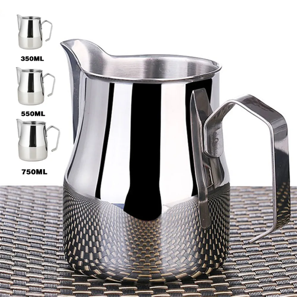 

Stainless Steel Espresso Coffee Milk Cup Frothing Pitcher 350ml 550ml 750Ml New