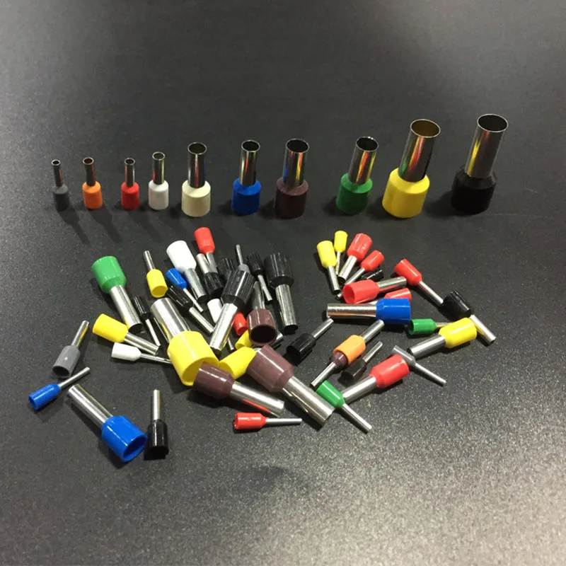 

100pcs/Pack E0508 E7508 E1008 E1508 E2508 Insulated Ferrules TerminalBlock Cord End Wire Connector Electrical Crimp Terminator