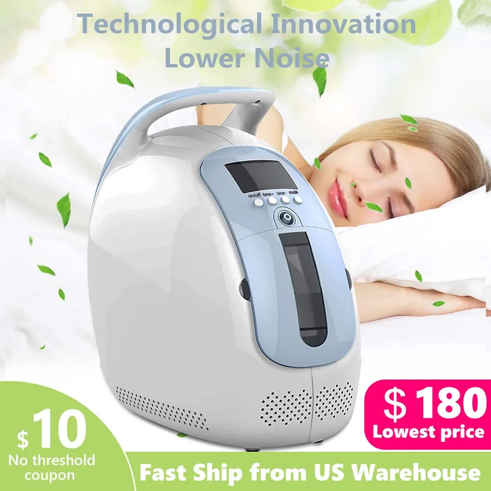 

1-5L/min Oxygen Concentrator Generator Machine 24 Hours Portable No Battery Air Purifier With Handle Household AC110V/220V