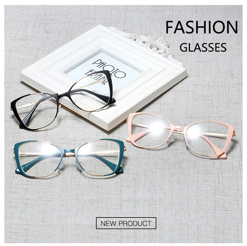 Модные очки кошачий глаз с полуоправой, оправа для мужчин и женщин, роскошные брендовые дизайнерские оптические винтажные очки, компьютерные очки для женщин