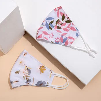 

2PC Adult Floral Print mascaras Reusable Washable Three-Dimensional Quick-drying maschere Can put Filter Bag Parts & Accessories