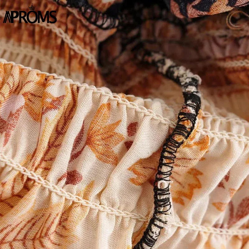 Aproms в стиле бохо с цветочным принтом Женский Повседневный праздничный Свободный