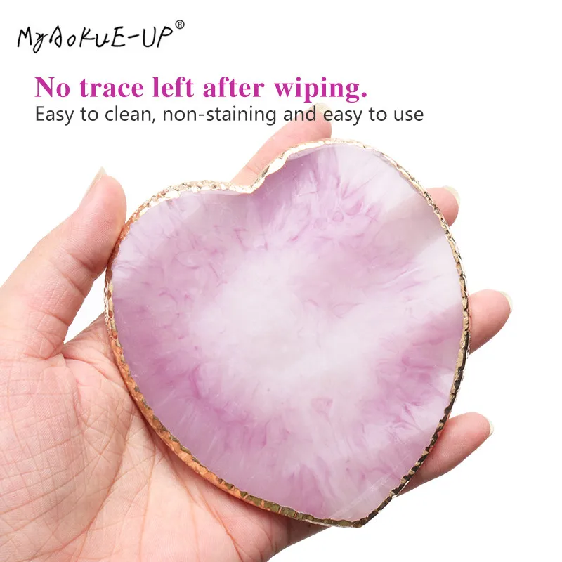 1 pc Herz Form Harz Falsche Wimpern Kleber Halter Palette Wimpern Verlängerung Kleber Pads Klebstoff Ständer Weibliche Wiederverwendbare Make-Up-Tools – Detail 3