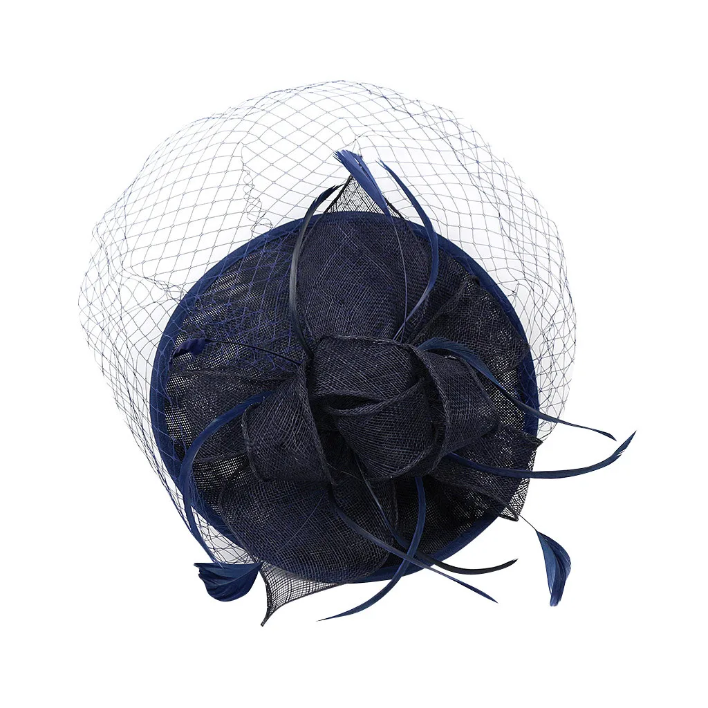 Handmade Women Hair Polyester Clip Wedding Casual girl Fascinator Large Hat Headpieces hair bands 35X35cm