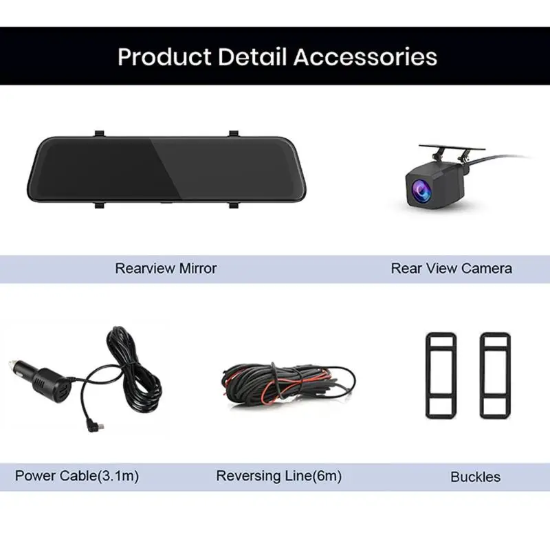 Phisung S11 2K Car DVR Camera Dual Lens 11.66 inch Rearview Mirror Dash Cam Digital Video Recorder