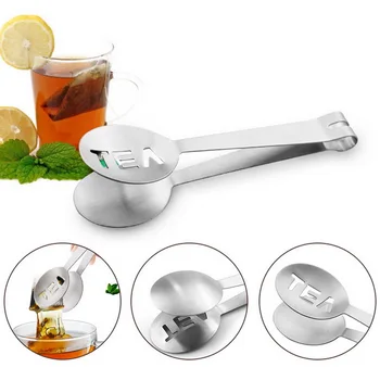 

Stainless Steel Tea Bag Tongs Reusable Teabag Squeezer Strainer Holder Grip Metal Spoon Mini Clip Tea Leaf Strainer^7