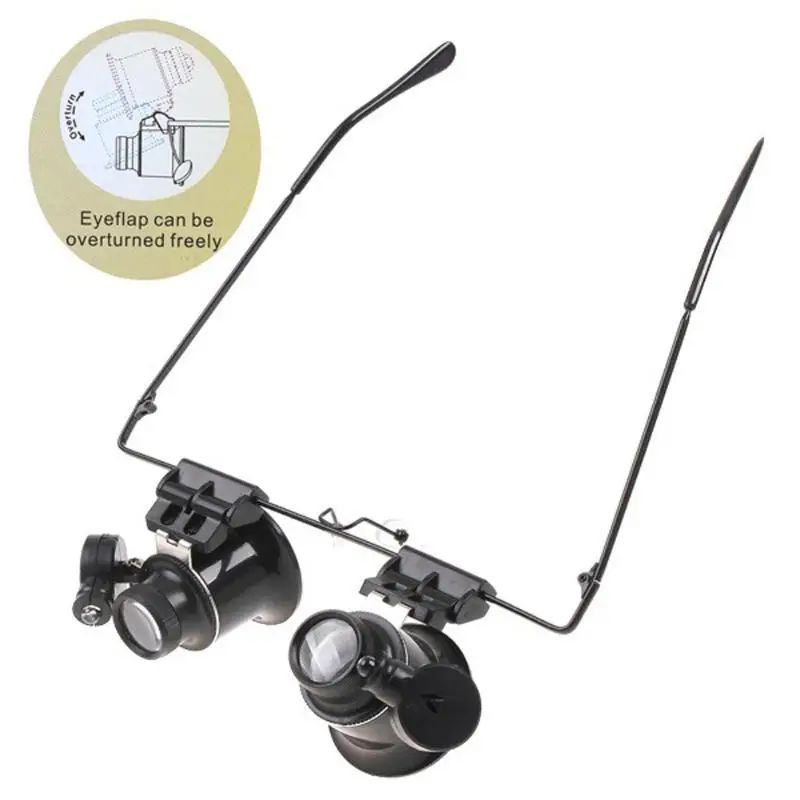 20x lupa ajustable LED manos libres gafas lupa batería reloj relojero de reparación lupa|Lentes de aumento| - AliExpress
