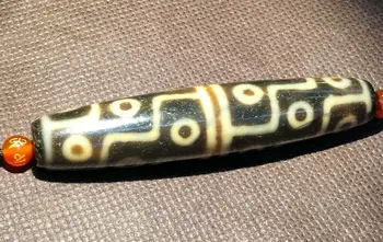 

unique Magic Royal Magic Power Tibetan old Oily Agate Ivory Color 18 Eye dZi Bead Amulet 74MM