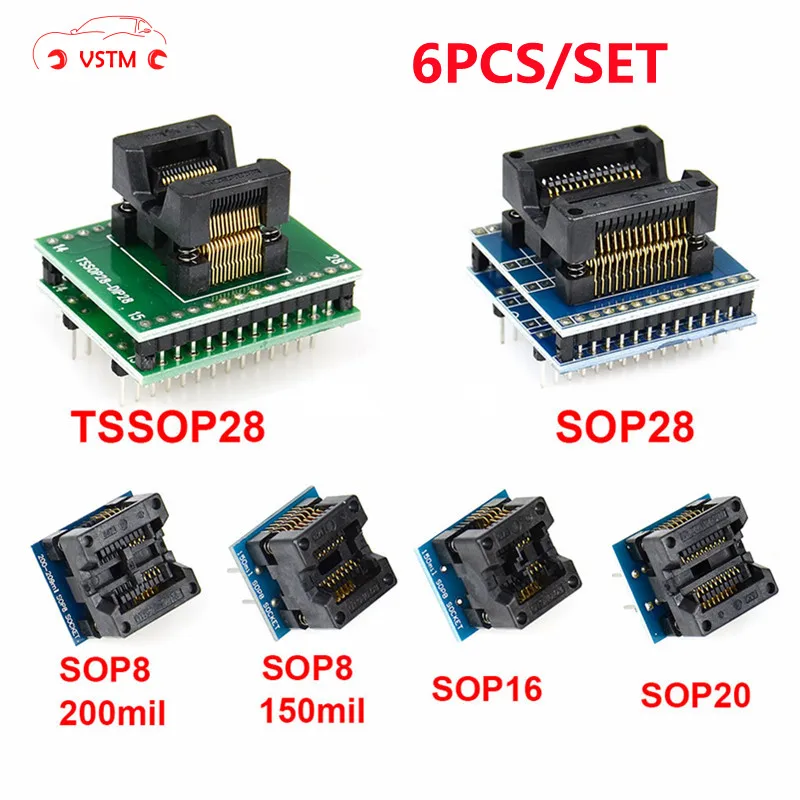 6 шт. адаптер TSSOP28 SSOP28 фотоадаптер SOP20 SOP16 SOP8 150 мил 200 DIP8 совместимый с tssop20 ssop20 tssop8