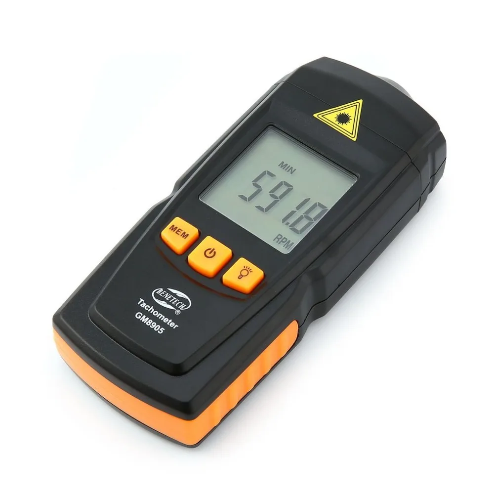 BENETECH GM8905 LCD Backlight Digital Laser Tachometer Non-Contact RPM Tach Tester Meter Motor Speed Gauge Testing Handheld