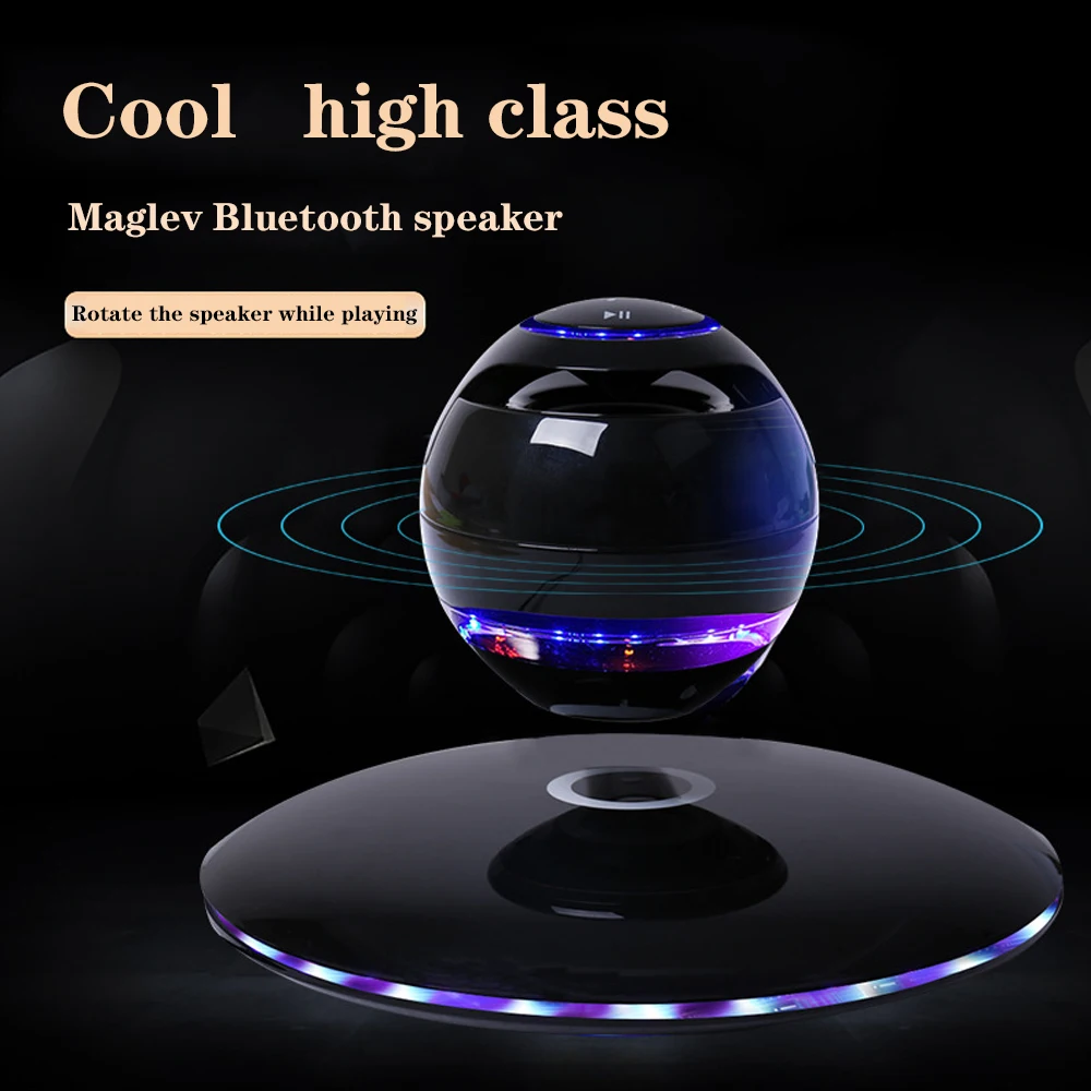 

Bluetooth speaker LED Levitating Bluetooth Speaker Floating Maglev multicolor led lights 360 Rotating portable fashion gifts