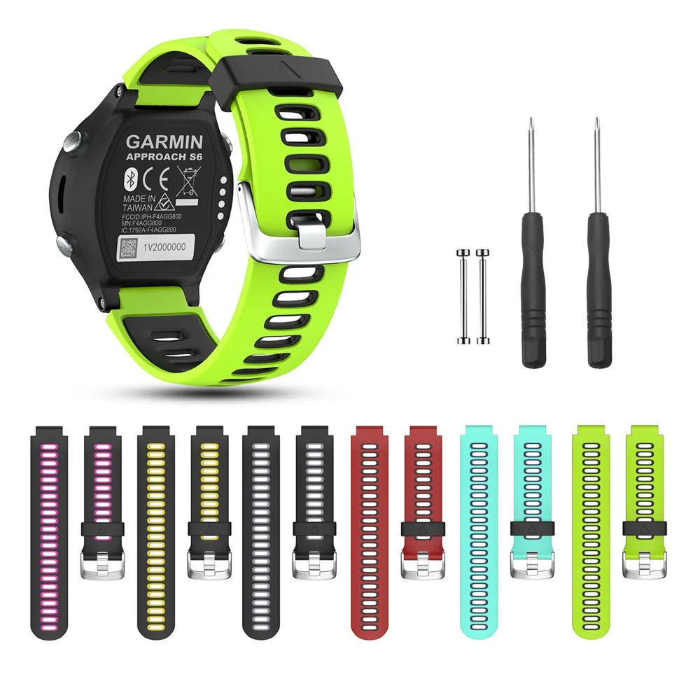 Мягкий силиконовый ремешок для часов eiEuuk сменный спортивный Garmin Approach S6 /Forerunner
