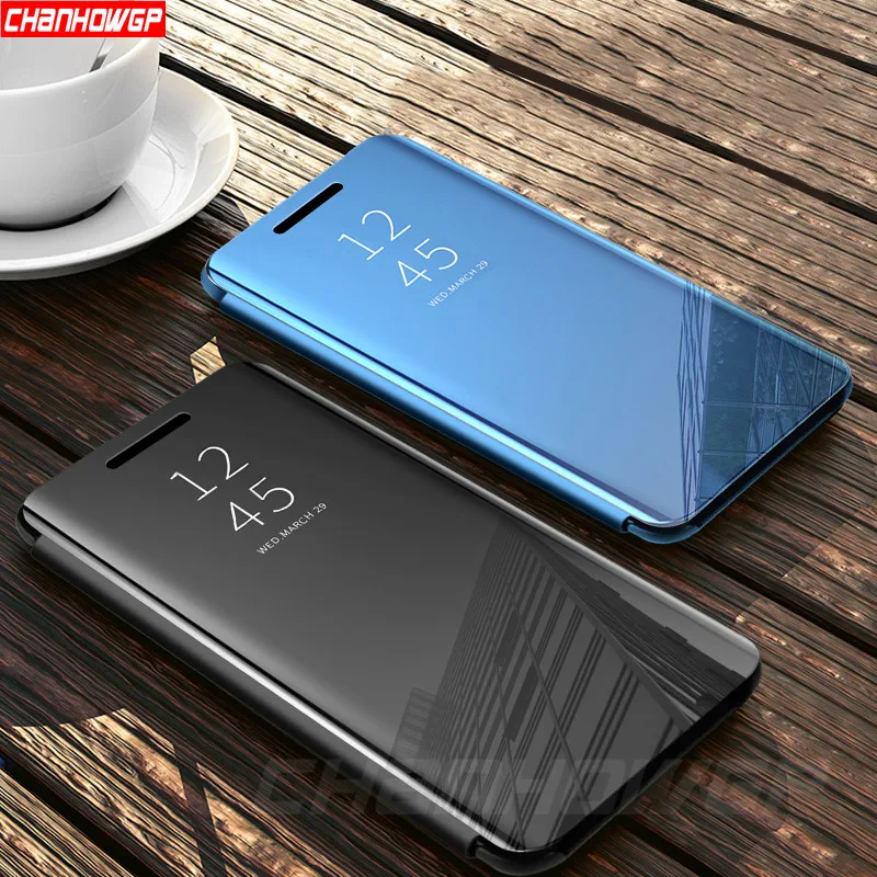 Флип-чехол с зеркалом для samsung Galaxy S8 S9 S10 Note10 плюс A10 A20E A30 A40 A50 A60 A70 A80 A90 J4 J6 J8 кожаный чехол