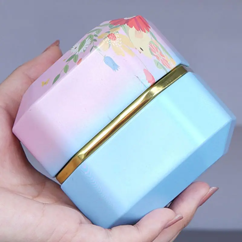 Цветок жестяная коробка для хранения чая кофе конфеты Алмазная форма металлический чехол для свадьбы