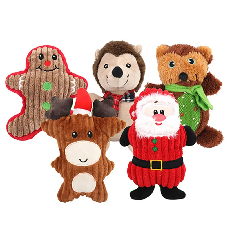 Christmas Dog Plush Toy For Small Medium Dog Squeaky Toys Stuffed