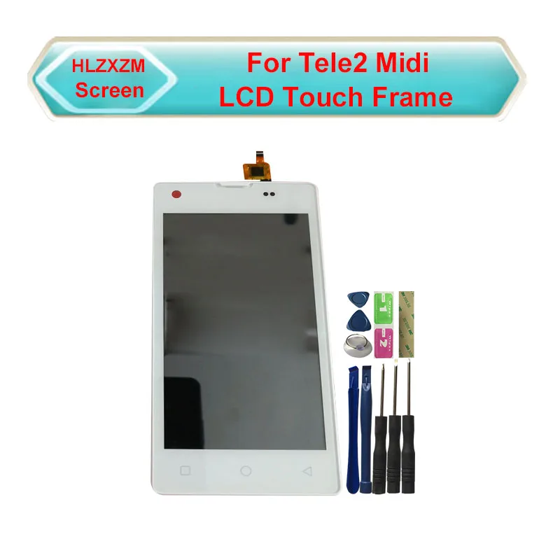 

For Tele2 Midi LCD Display With Touch Screen With Frame Digitizer Replacement With Tools Black Color For Tele 2 Midi