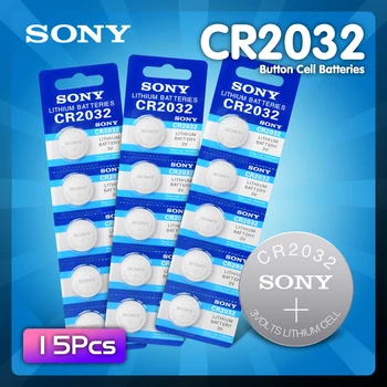 

15pcs sony CR2032 3V 100% Lithium Battery For Watch Remote Control Calculator CR2032 2032 button cell coin batteries