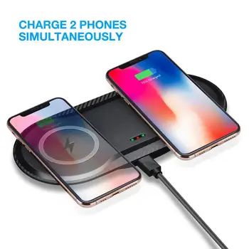 

Dual Fast Qi Wireless Charger Charging Dock Pad For Apple Watch iPhone x xs xr 8 A1