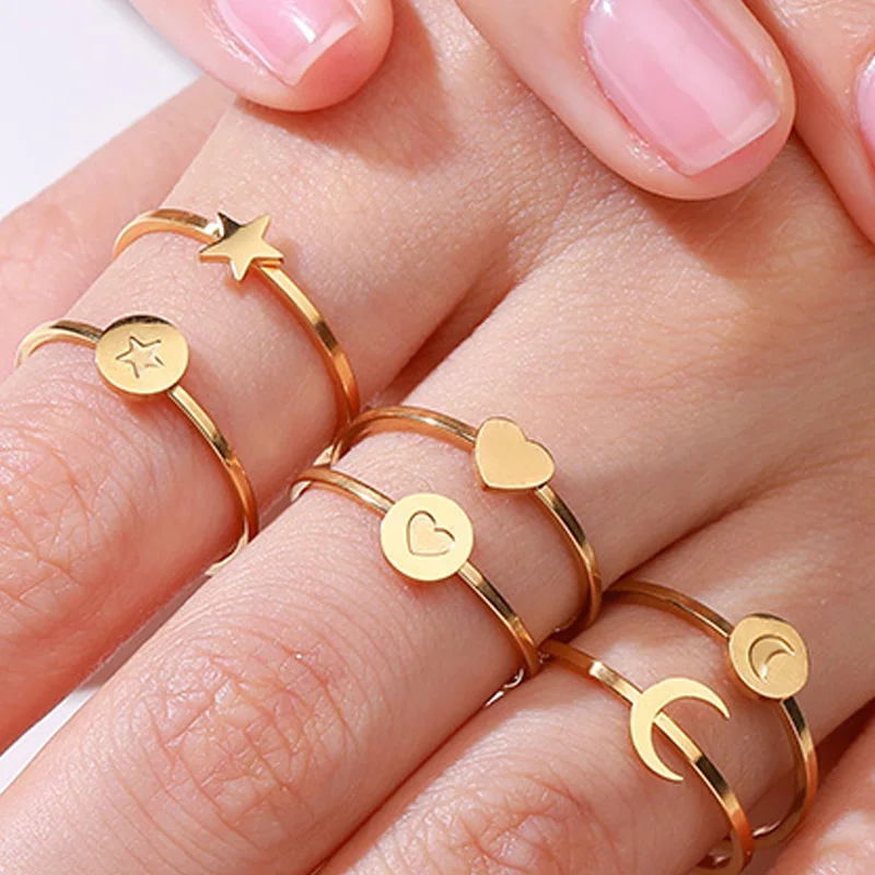 stainless steel letter rings for women wholesale lots bulk letter