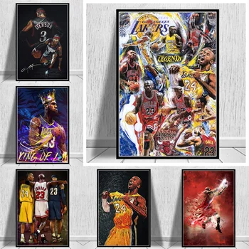

Modern Basketball Superstar Legend Iverson And Jordan Poster And Prints Canvas Painting On Wall Art For Home Decor Living Room