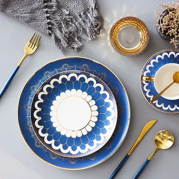 

European Restaurant Dining Salad Fruit Plate Western Style Tableware Set Dim Sum Steak Nordic Clubhouse Free Shipping