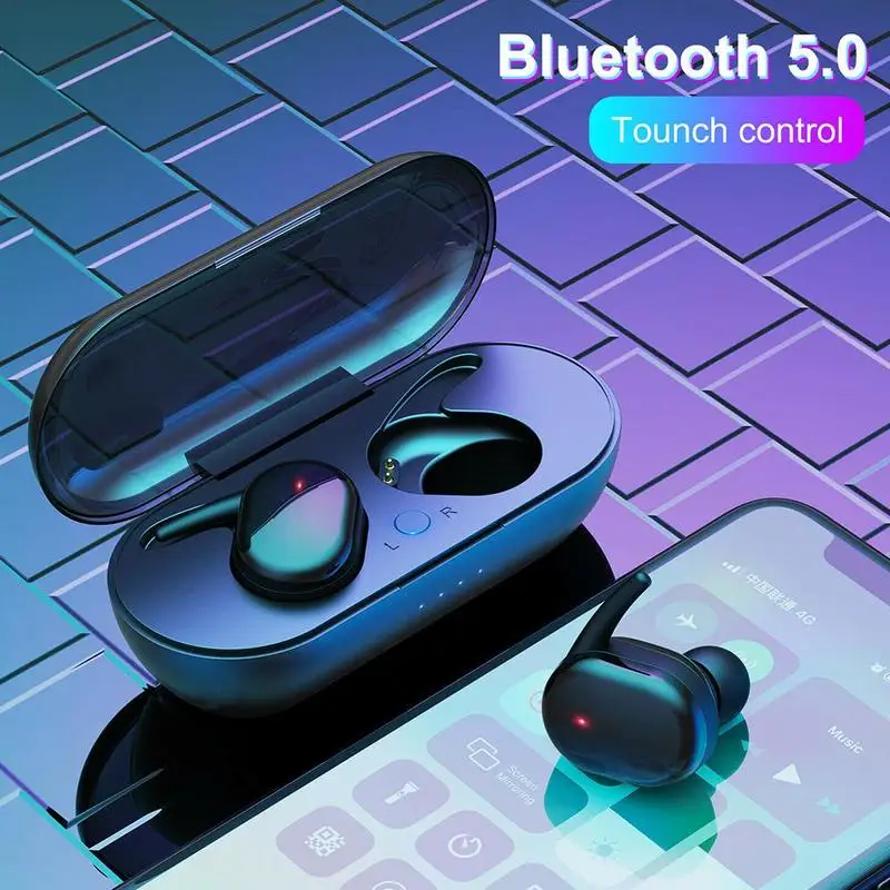 TWS Fingerprint Touch Bluetooth 5.0 Earphones Wireless Gaming 4D Stereo Handfree Portable with Charging Box | Электроника