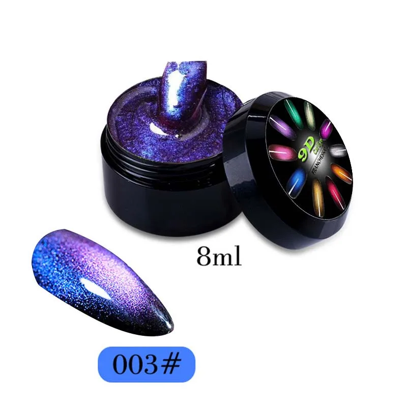 8ml 9D Galaxy Cat Eye Gel Nail Polish Magic Chameleon Soak Off UV LED Nail Varnish Magnetic Nail Art Manicure Lacquer Gel Polish