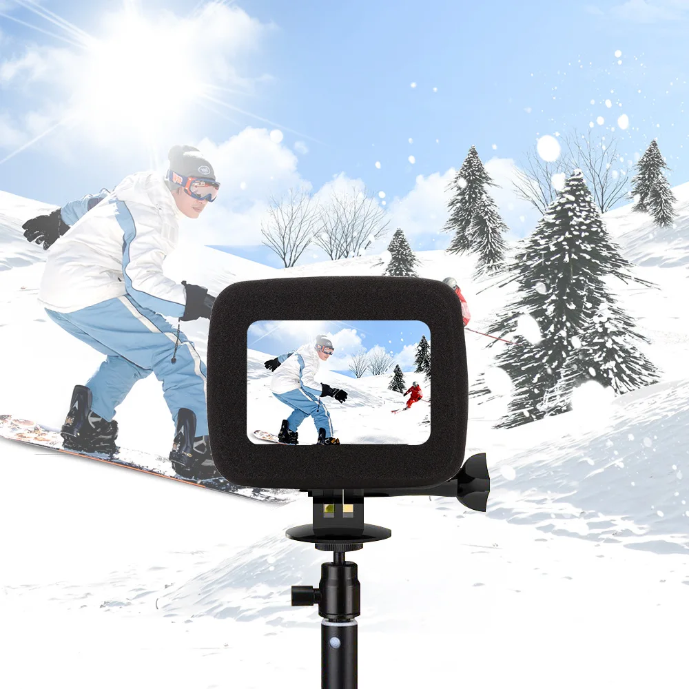 Ветрозащитная пленка для GoPro Hero 8, черный чехол на ветровое стекло, защита от шума, ветрозащитный чехол для Go Pro 8, аксессуары для камеры