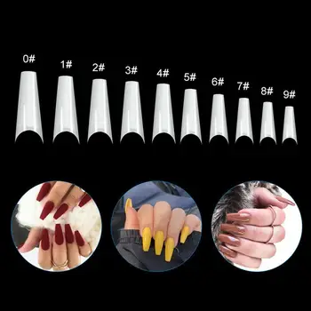 

500pcs False Nail Art Tips French Natural Transparent Coffin False Nails Tips Acrylic UV Gel Nail Polish Manicure