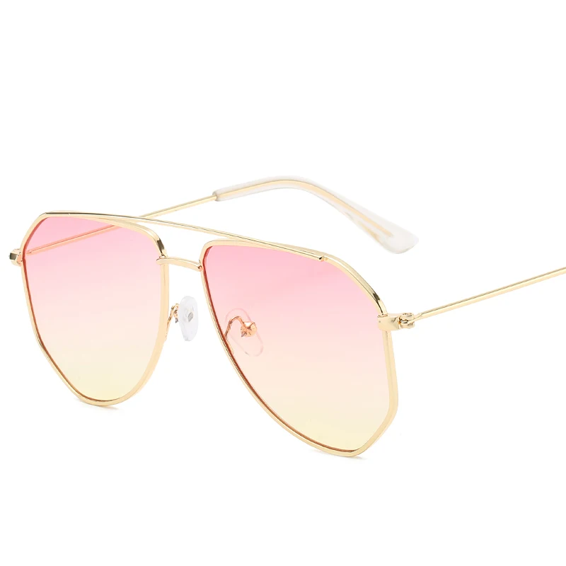 oversized sunglasses 2020 Vintage Brand Design Pilot Sun Glasses for Men Women Metal Frame Driving Sunglasses UV400 Pink Mirror Gradient EyeGlasses Women's Glasses Sunglasses