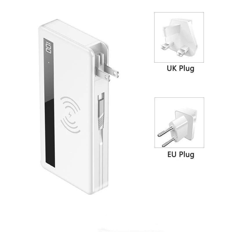 power bank 50000mah 10000/20000mAh Power Bank Qi Wireless Charger Powerbank with Cable Portable Charger for Samsung S20 iPhone 12 X Xiaomi Poverbank power bank mini