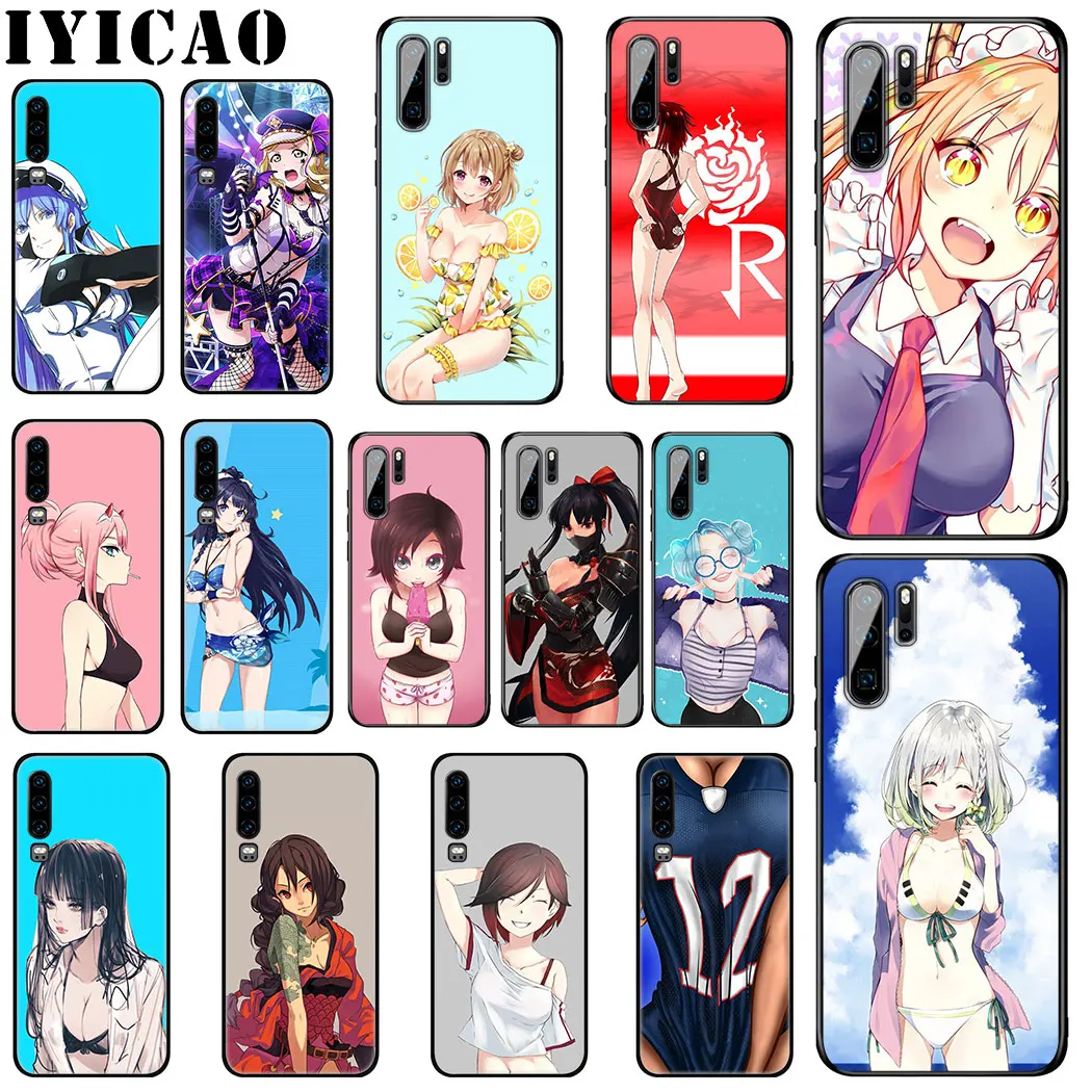 IYICAO Japanese Anime sexy bikini girl Soft Silicone Case for Huawei P Smart Z Plus 2019 P30 P20 P10 Lite Pro Phone |