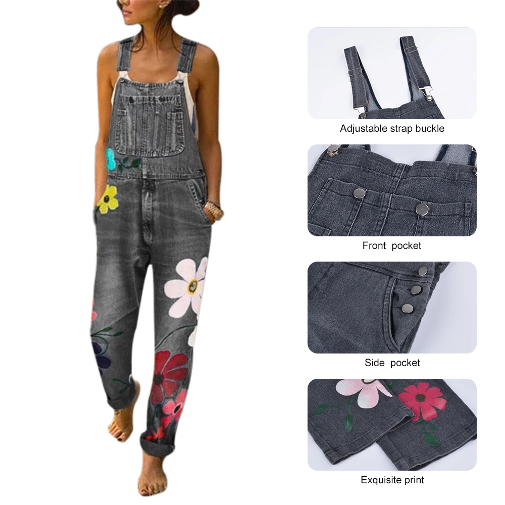Women Denim Jumpsuit Sleeveless Overalls Floral Pant Long Trouser Frayed Jeans Women Romper Women Jumpsuits High Waist Jeans Women Denim Jumpsuit Sleeveless Overalls Floral Pant Long Trouser Frayed Jeans Women Romper Women Jumpsuits High Waist Jeans