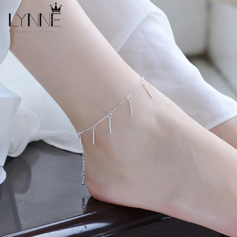 Hot Fashion Simple Arch Bridge Pendants Anklets Bracelet 925 Sterling Silver Summer Anklet For Women Jewelry Beach Foot Chain