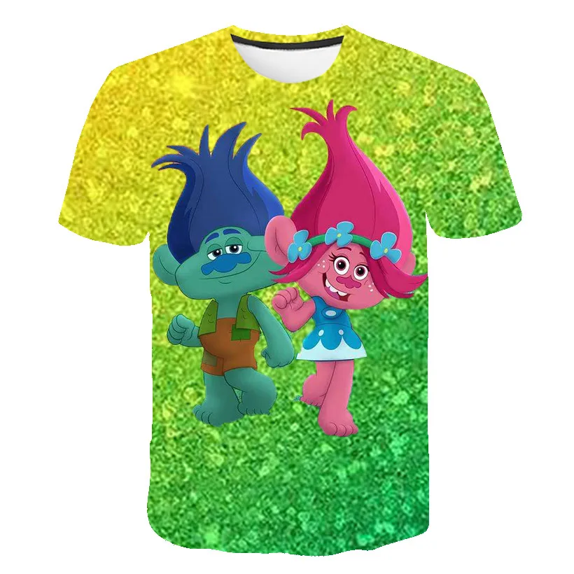 Детская футболка с троллями Забавные футболки изображением героев мультфильма