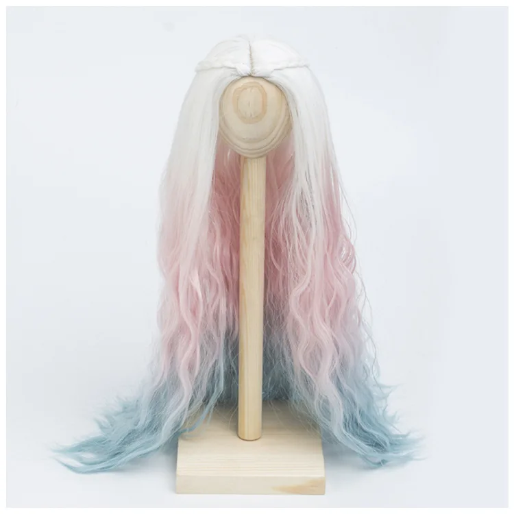 Toys Dolls Hair Custom Accessories For Wig Cap Stand 13 14 16 43cm 30cm 18 inch Doll Head Wooden Holder Carrier Girls Gift (1)