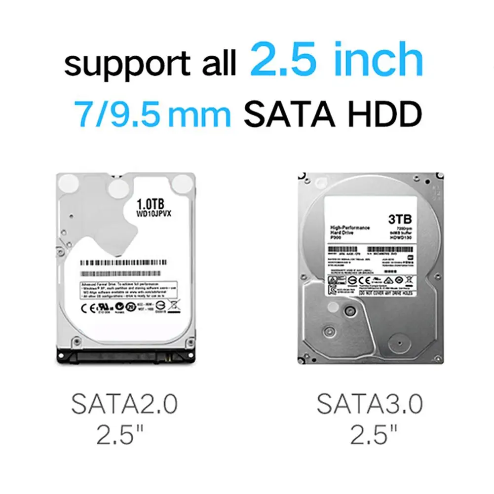 Алюминиевый сплав 2,5 дюйма USB3.0 SDD/HDD Box SATA3.0 внешний жесткий диск чехол корпус Поддержка максимум 3 ТБ UASP протокол