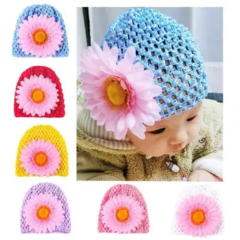 

Baby Realistic Sunflower Hollow Crochet Elastic Turban Cap Beanie Photo Prop Turban Cap Beanie Photo Prop Turban Cap Beanie Phot