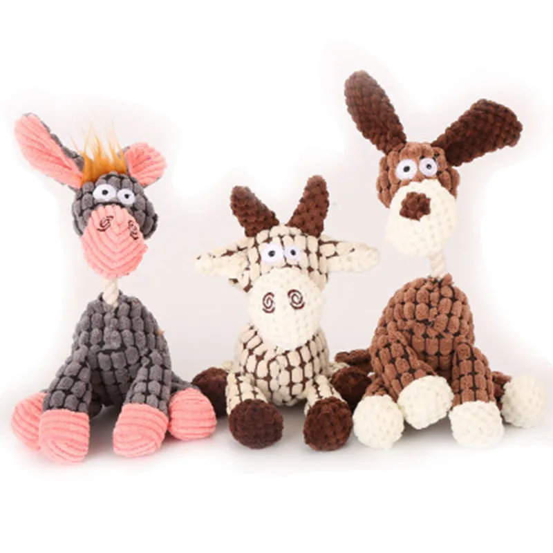 

Pet Toy Dog Plush Sounding Toy Interactive Toys Cute Donkey Bite-Resistant Molars Dog Toy Animal
